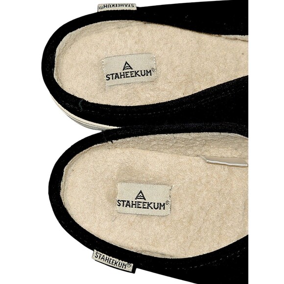 Staheekum Ladies' Black Suede Lounge Sherpa Slip-On Cami Mule Select Size 9 - Picture 2 of 6